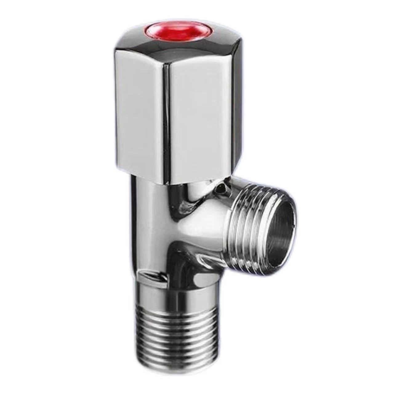 Bright Chrome Angle Valv, Wouj ak Ble Distenge Valv Inlet Dlo Cho ak Fwad