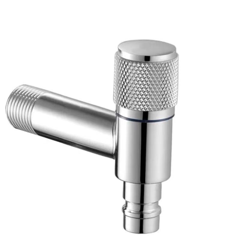 Pwolonje Manch Knurled Dlo-Stop Angle Valv Pwolonje Manch Knurled Dlo-Stop Angle Valv