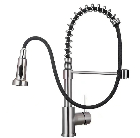 High-Bend Spring Tib Pull-Out cho ak frèt kwizin lavabo tiyo High-Bend Spring Tib Pull-Out cho ak frèt kwizin lavabo tiyo