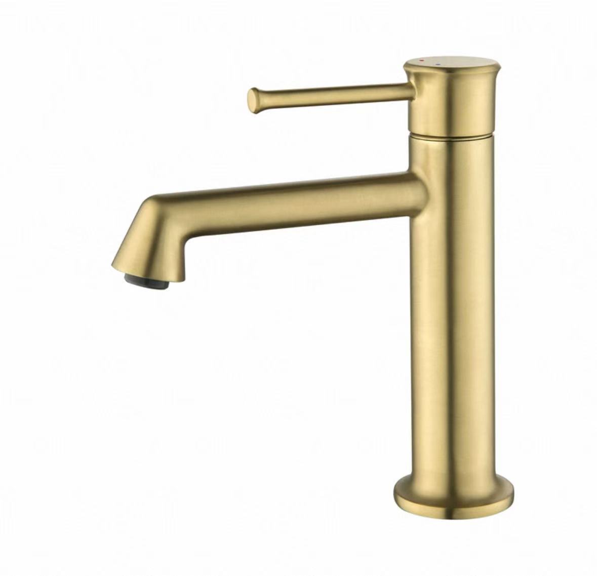 Matte Gold Cylindrique Single-Kontwòl tiyo